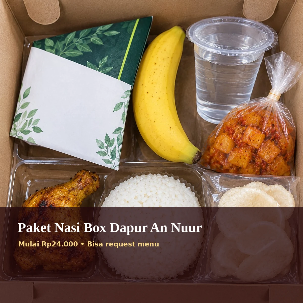 Contoh sajian nasi box Dapur An Nuur